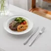 Silver stainless steel knife and fork set, home Western tableware gift box details Picture